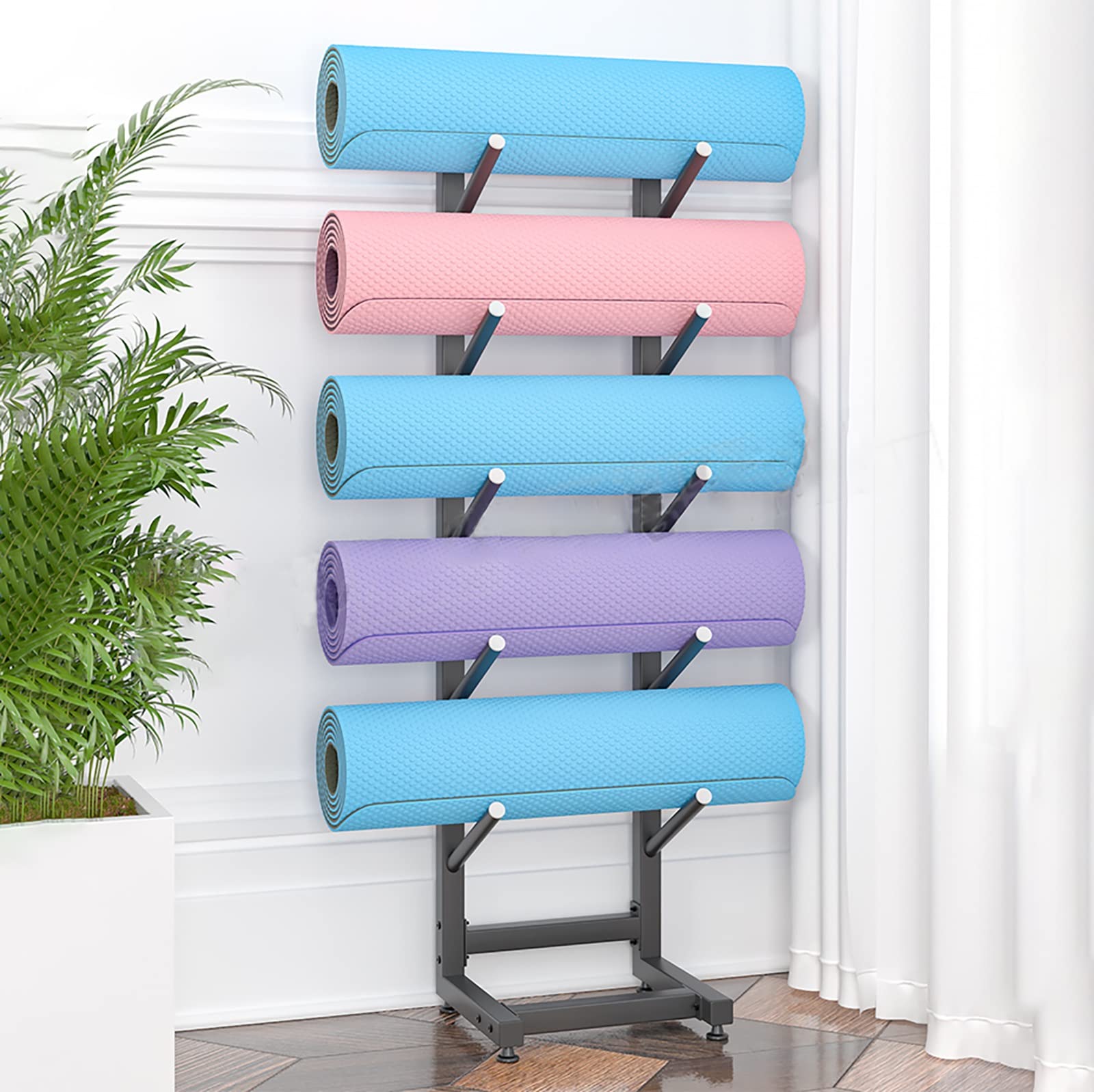 ヨガマット ストレージラック スノーボード収納ラック フロアディスプレイスタンド、 自立型オーガナイザーホルダー スキー/スケートボード/スクーターの場合、 ヨガマット ストレージラック スノーボード収納ラック フロア